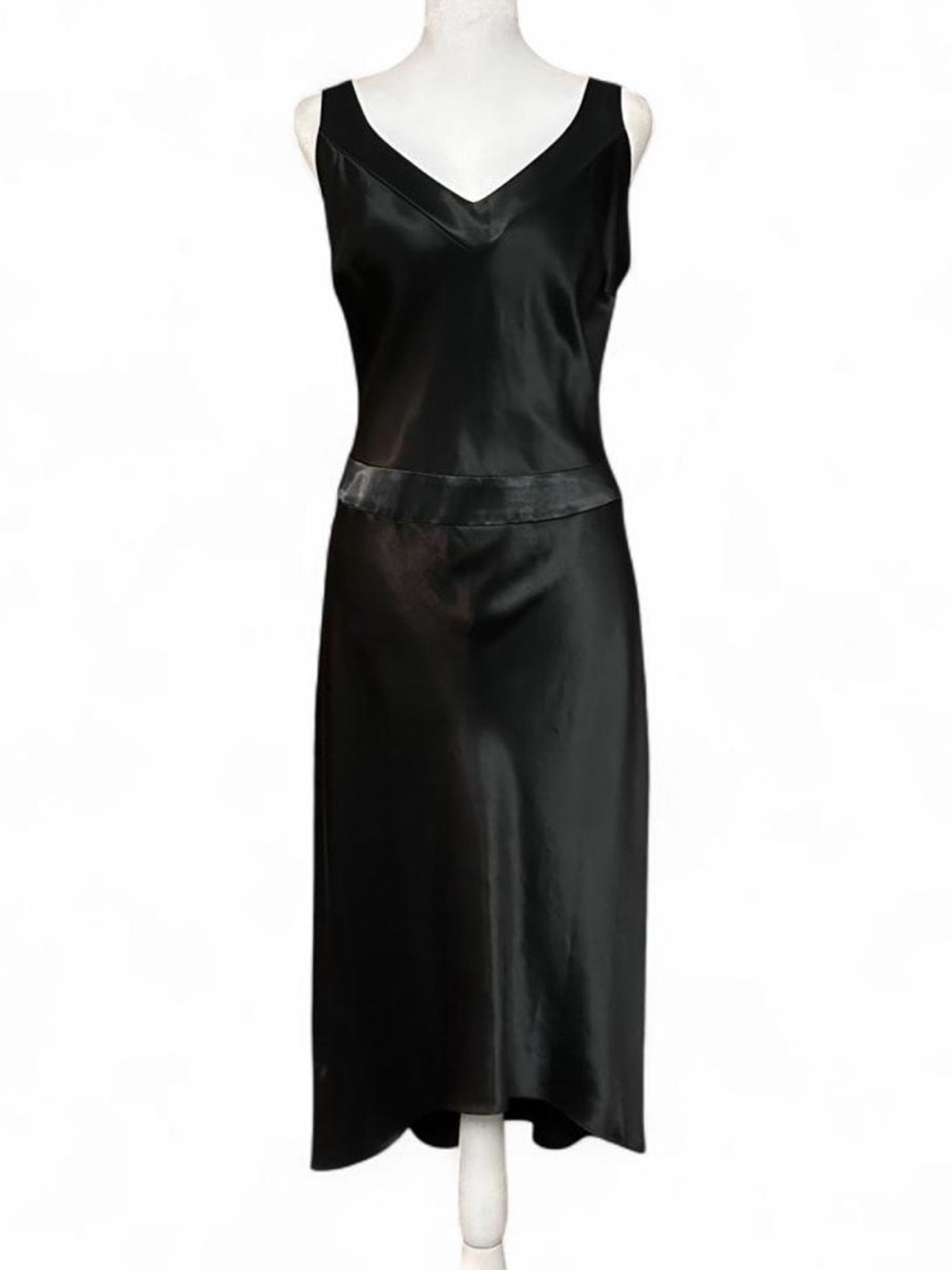 Moda International classic little black dress satin cocktail